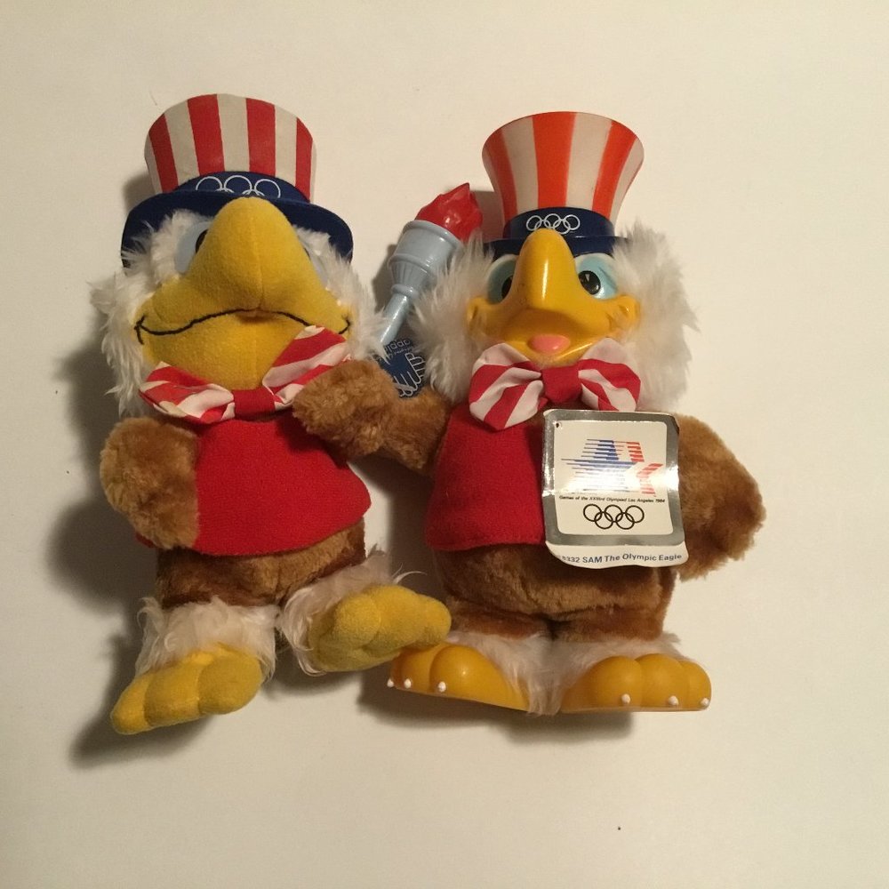 2 Vintage 1984 Sam The Olympic Eagle Los Angeles Mascot